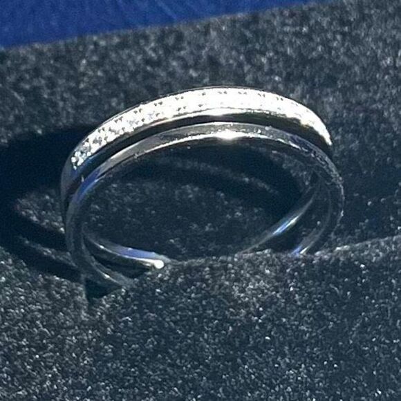 AYP Sterling 925 Silver & Zircon Adjustable. Ring - Picture 8 of 12